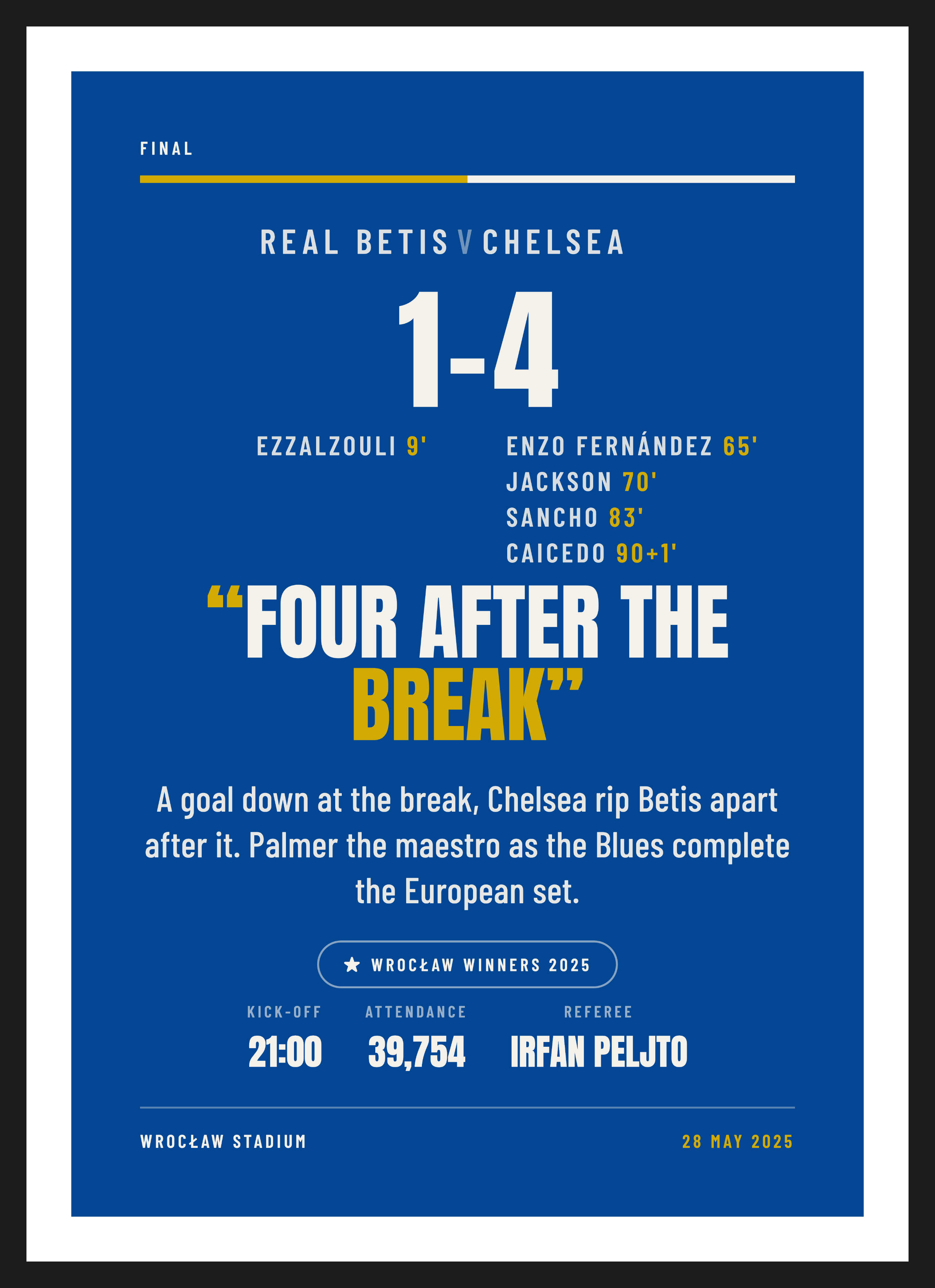 Chelsea European Final 2025 keepsake
