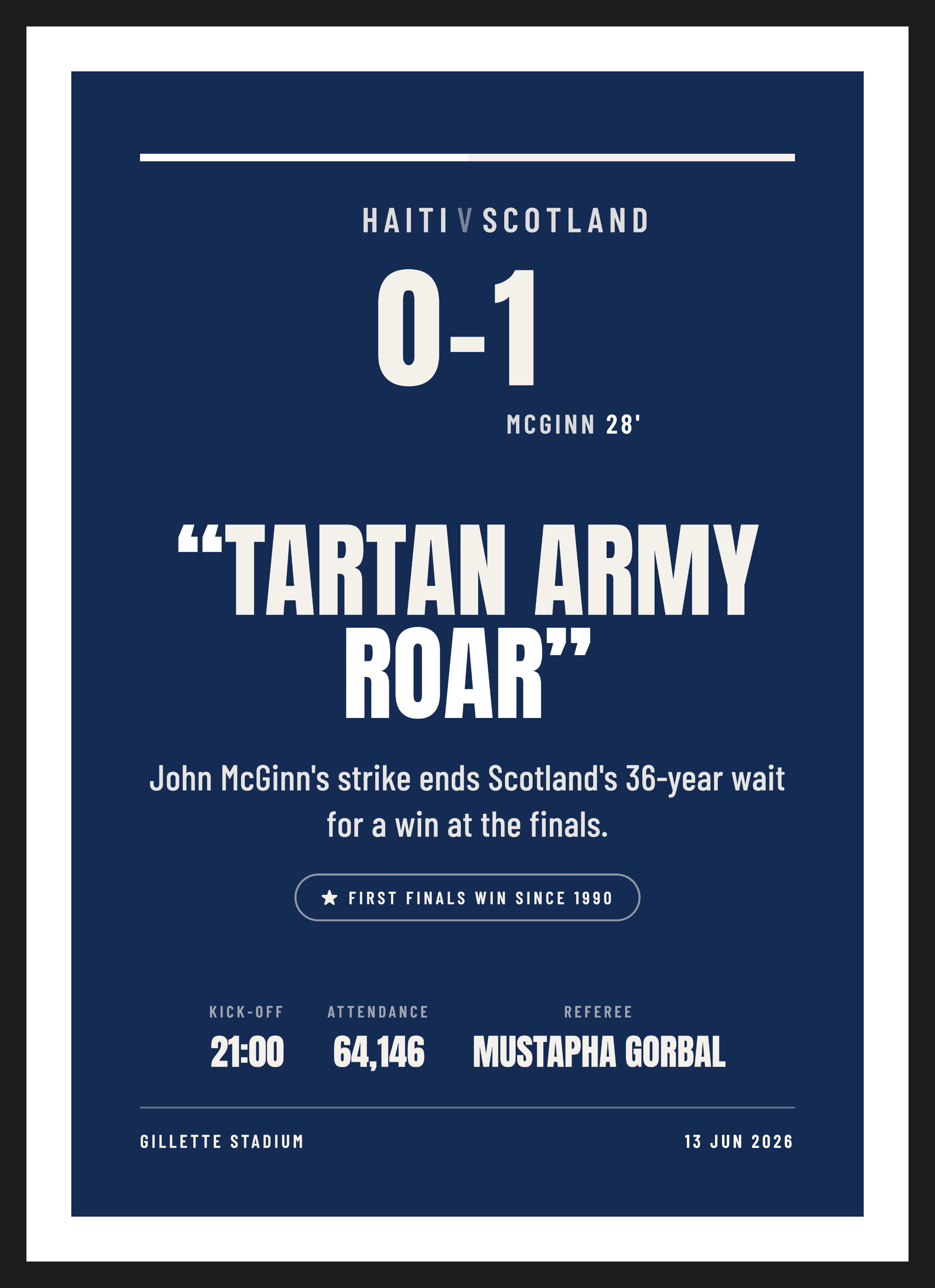 Haiti v Scotland 2026 keepsake