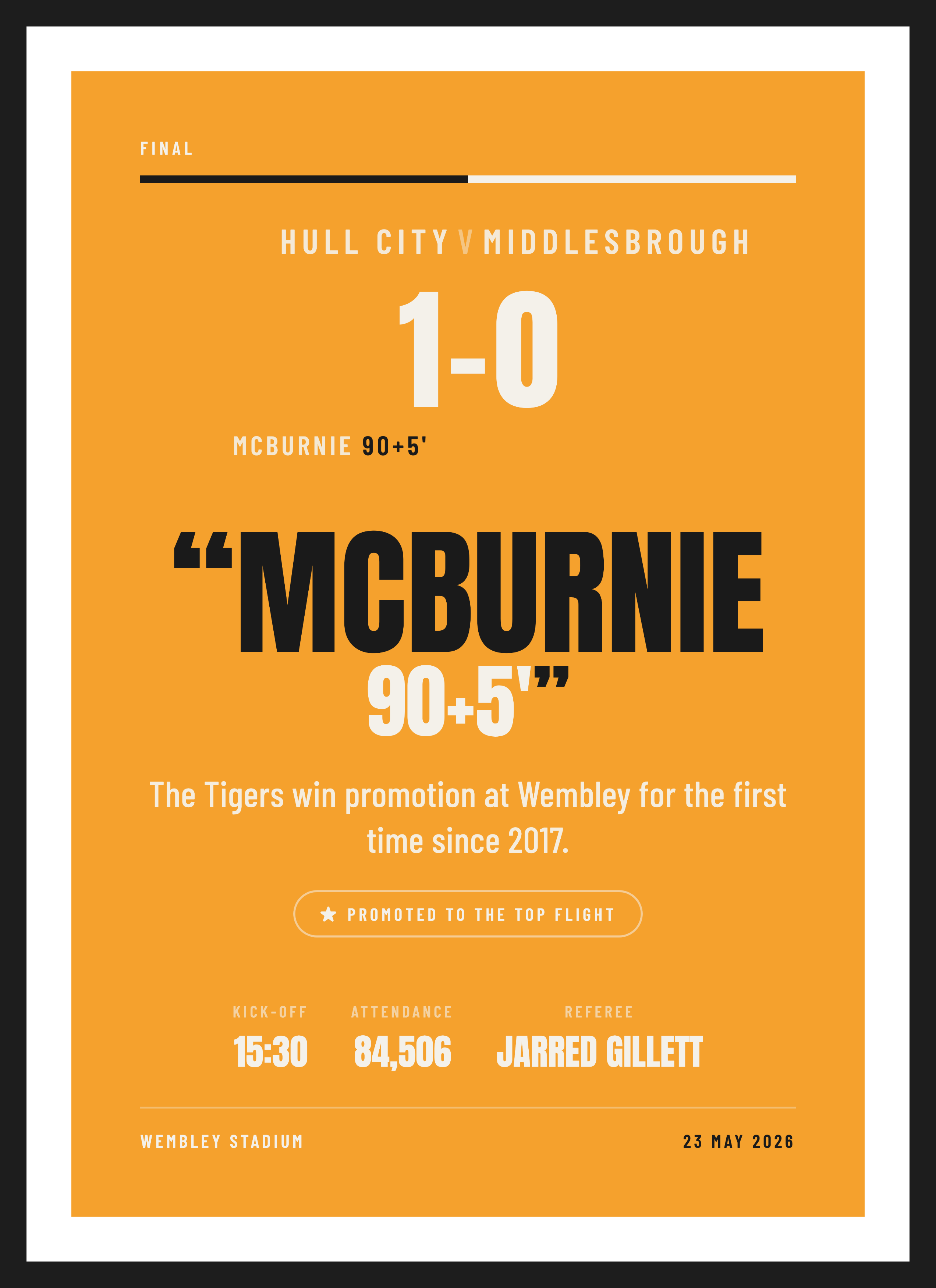 Hull Play-off Final 2026 keepsake