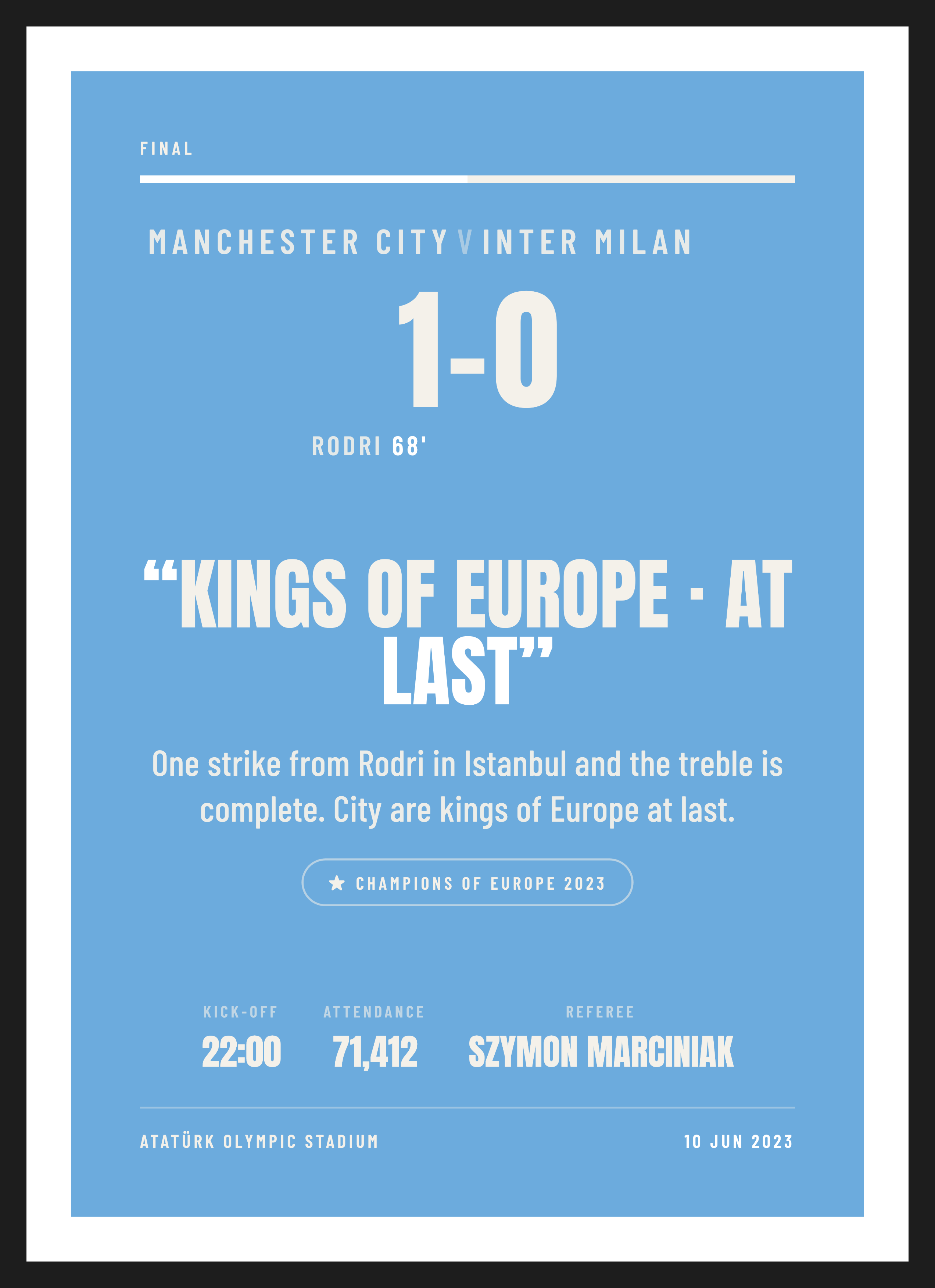 City European Final 2023 keepsake