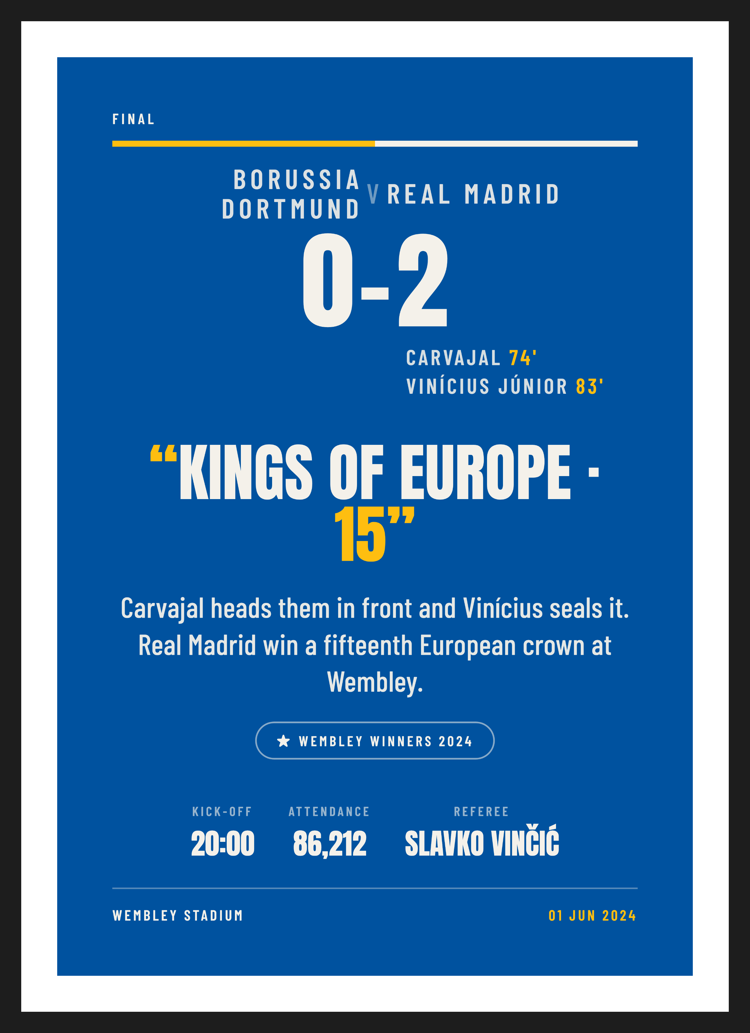 Madrid European Final 2024 keepsake