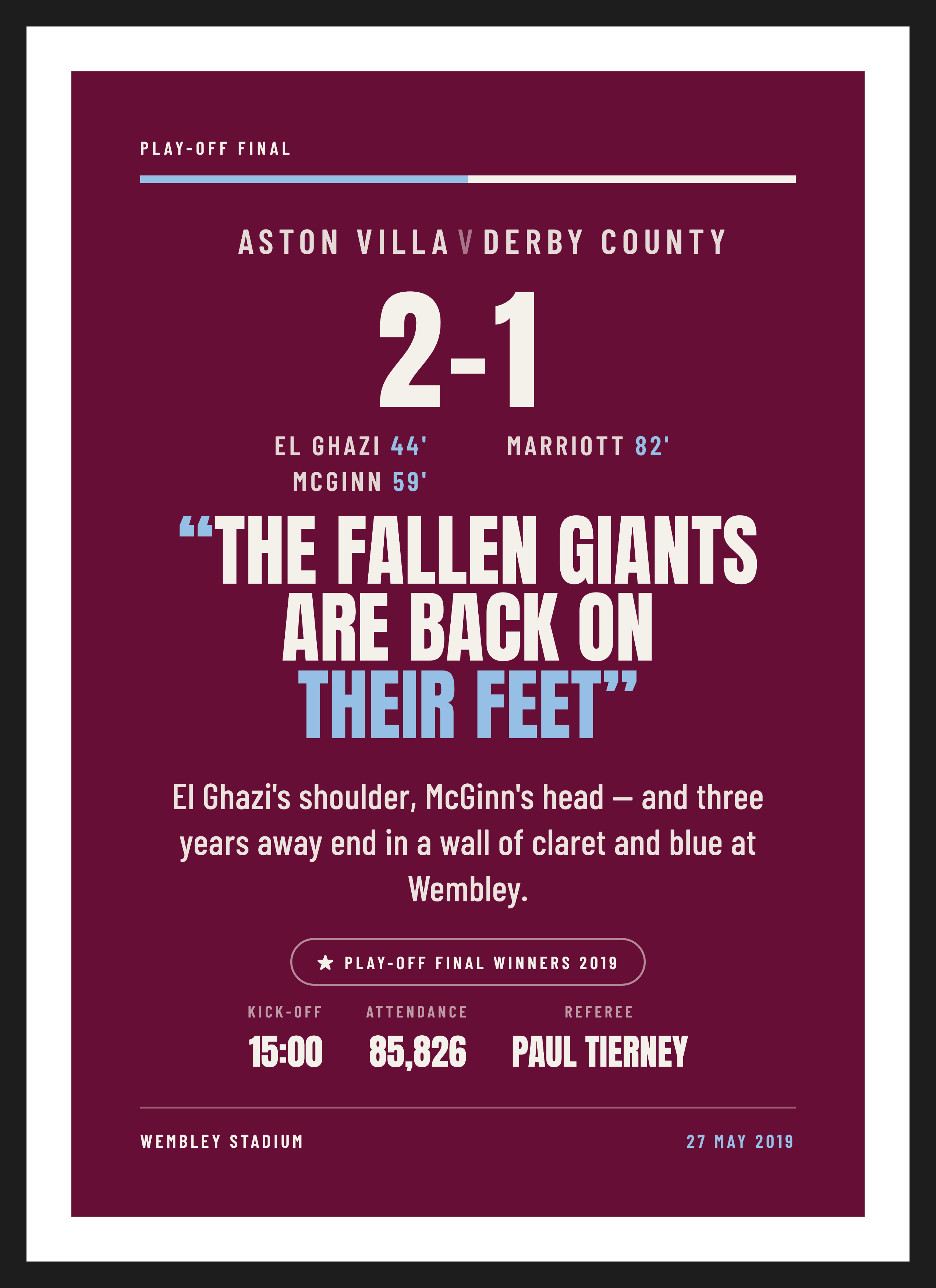 Villa Play-off Final 2019 keepsake